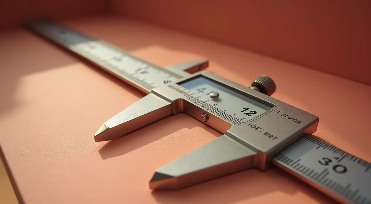 Close-up of a brass precision caliper resting on a matte calibration block, symbolizing rigorous evaluation criteria for database migration.