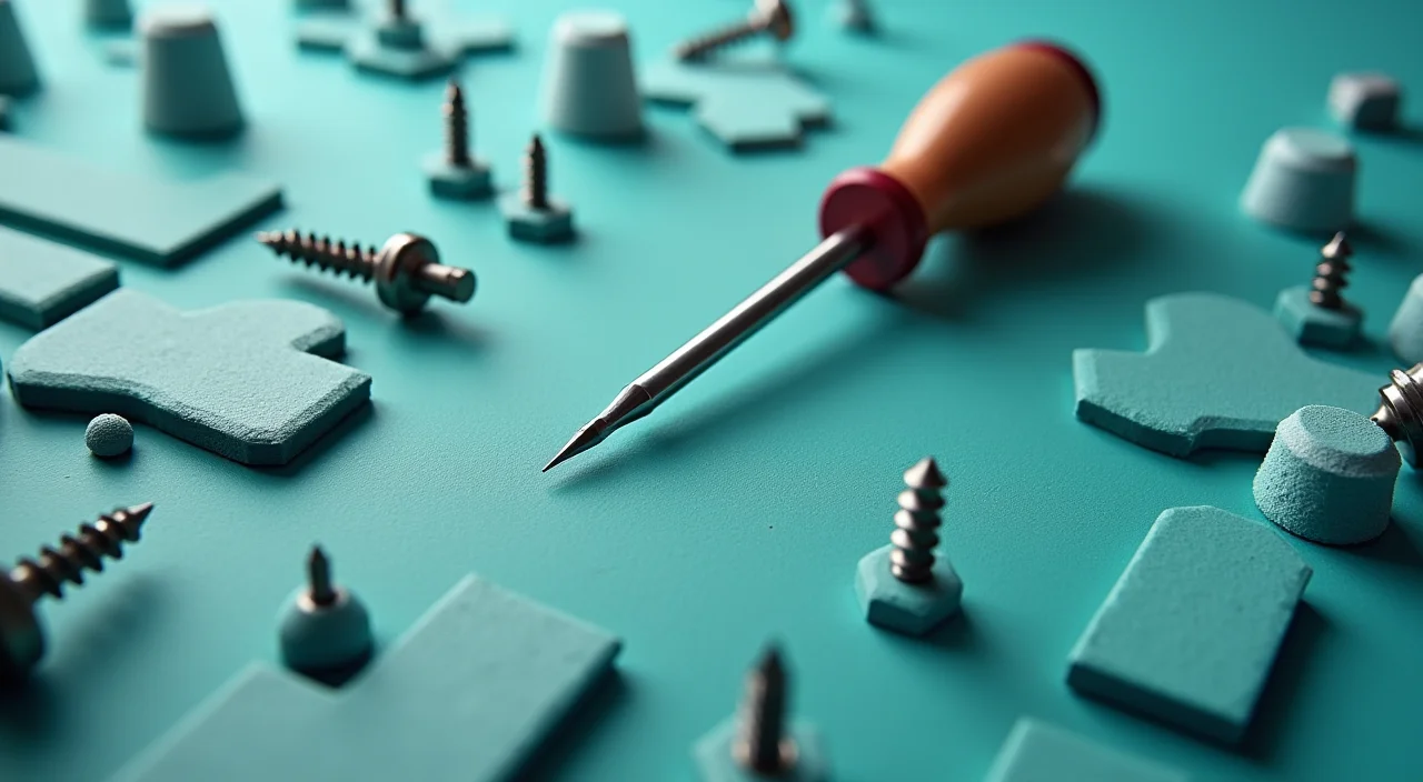 Precision tools arranged on linen under soft lighting, illustrating structured technical architecture