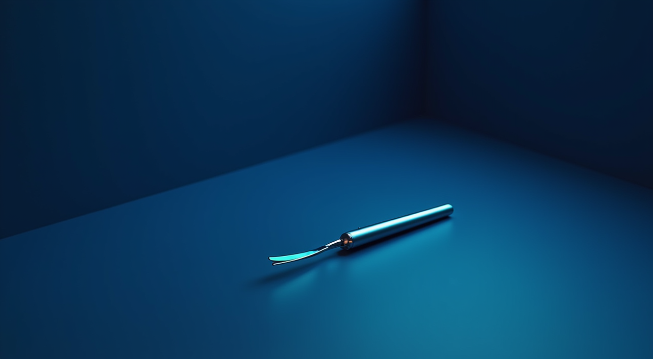 A surgical scalpel on a dark blue surface representing the precision required to diagnose true converged database needs.