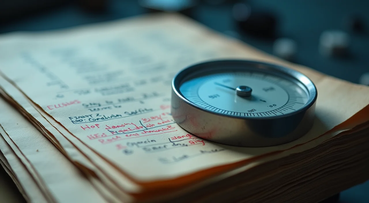 A macro shot of a precision calibration gauge on a stack of technical ledgers, symbolizing rigorous vendor evaluation and single-source accountability.
