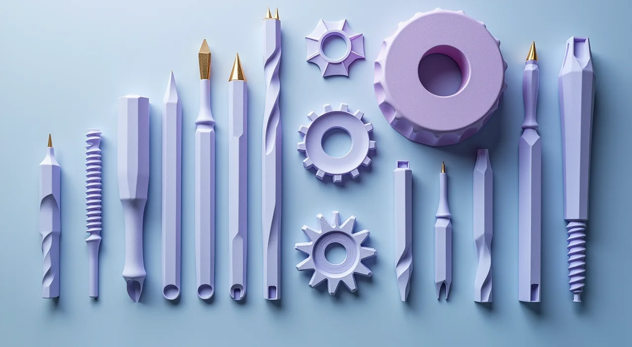 Precision tools arranged on a technical workspace representing database selection criteria