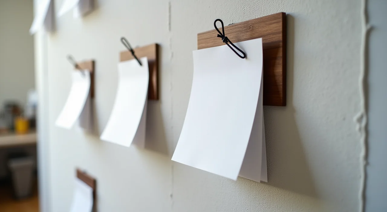 A technical tutorial setup featuring blank instruction cards in a workshop organizer, symbolizing structured on-premises AI architecture.