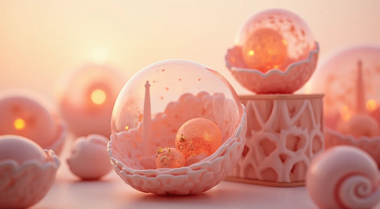 Nested transparent glass shells surrounding a solid ceramic core, representing core definition versus periphery in automated compatibility assessment