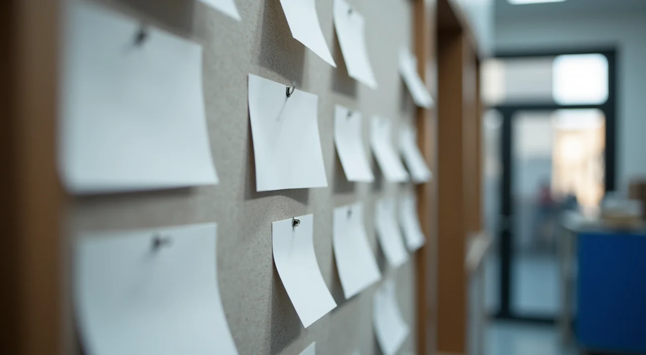 Empty instruction cards in a workshop rack representing a structured migration checklist
