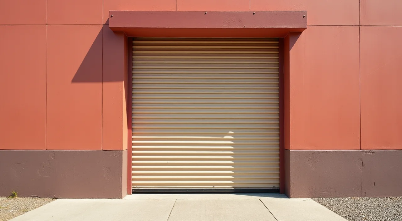 Close-up of a half-open industrial shutter mechanism on a matte surface, symbolizing controlled risk during database migration