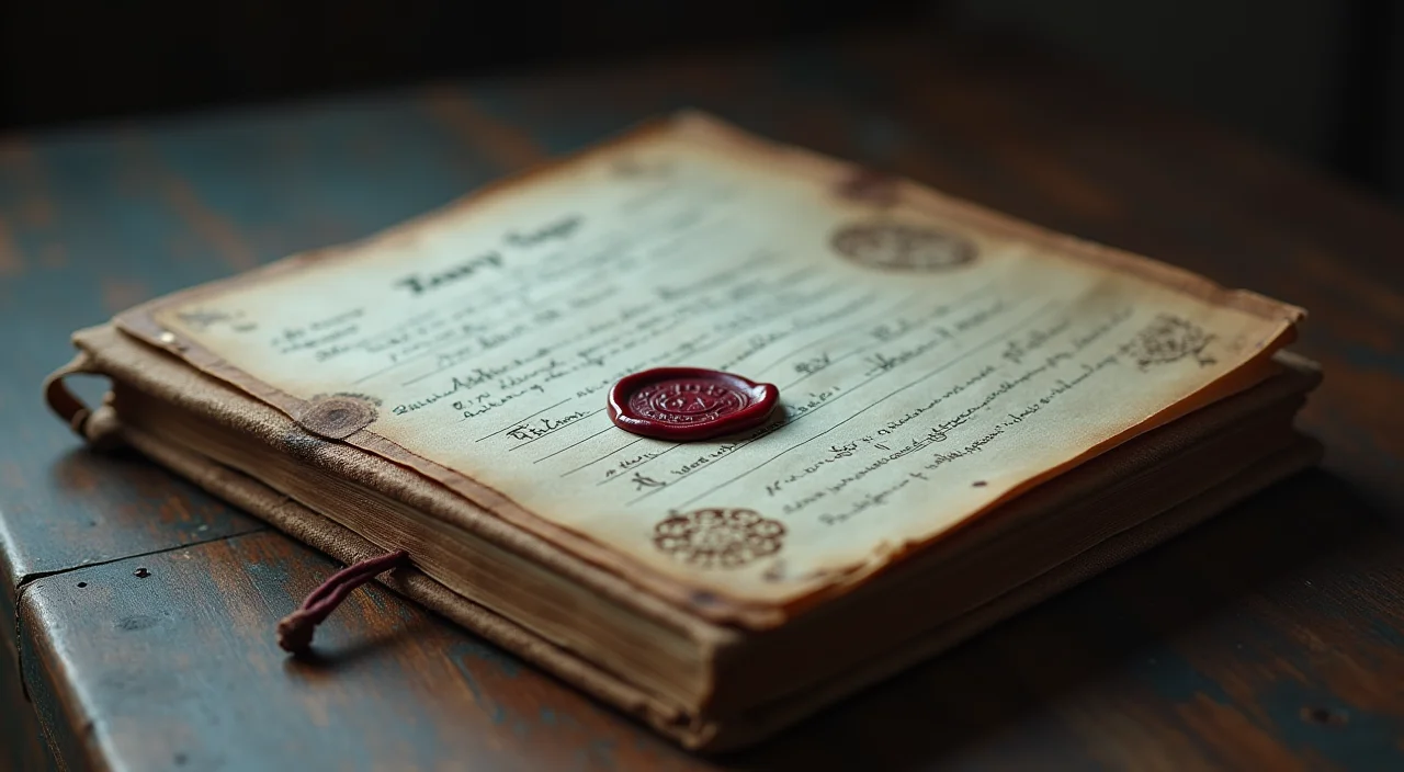 A walnut ledger with a brass stamp and wax seal resting on linen, symbolizing verified enterprise data governance.