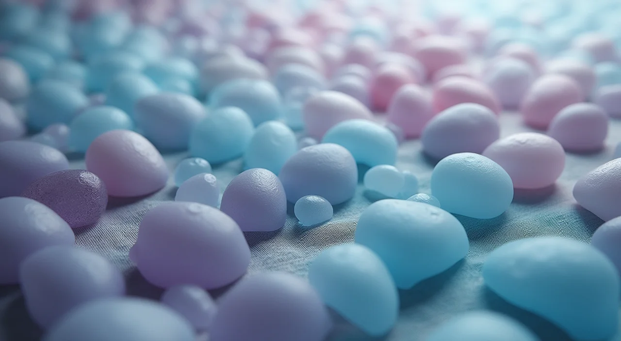Nested transparent glass shells surrounding a solid ceramic core on a linen surface