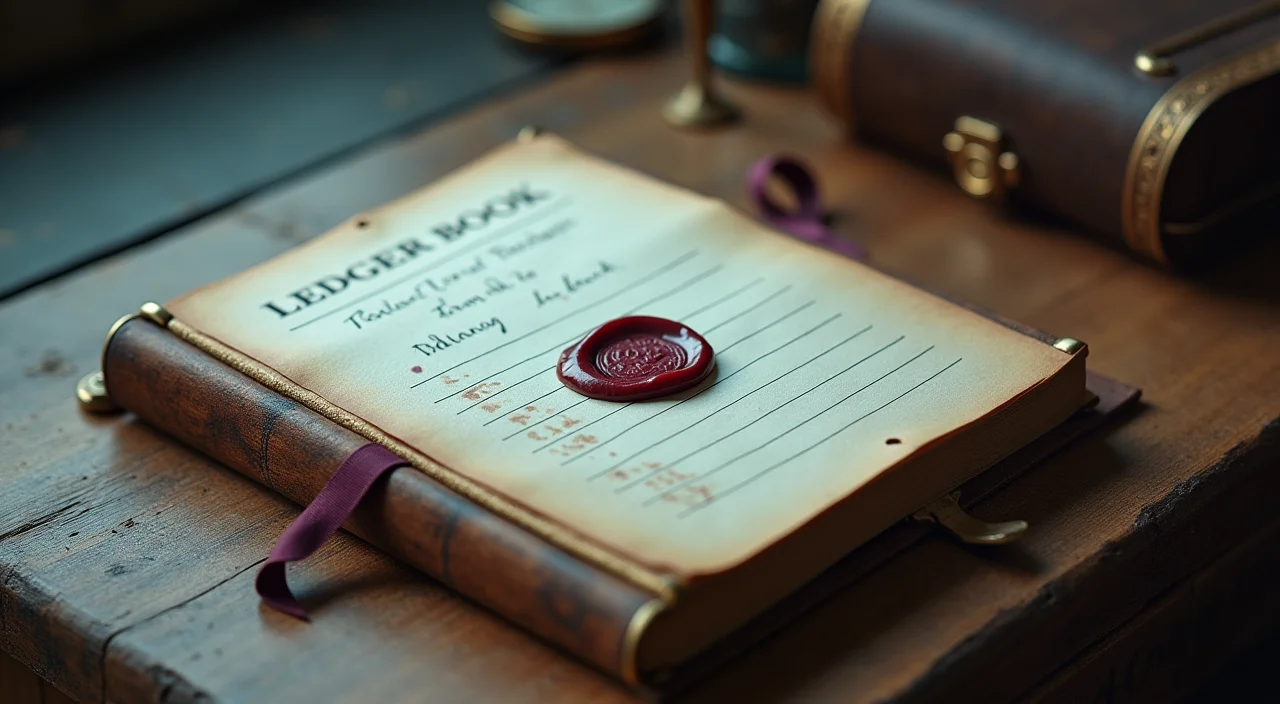 A walnut ledger book sealed with wax and brass, representing stable enterprise data integrity for AI architecture