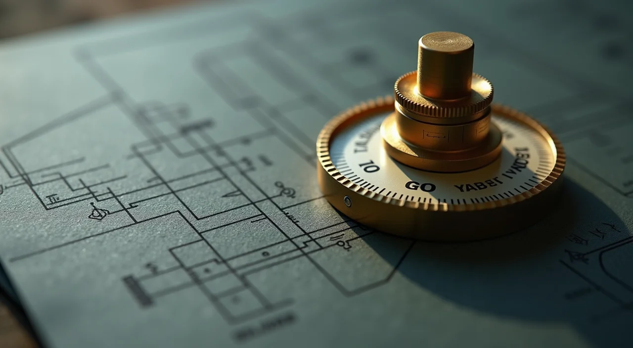 A precision calibration dial and architectural blueprint representing a rigorous database migration decision framework.