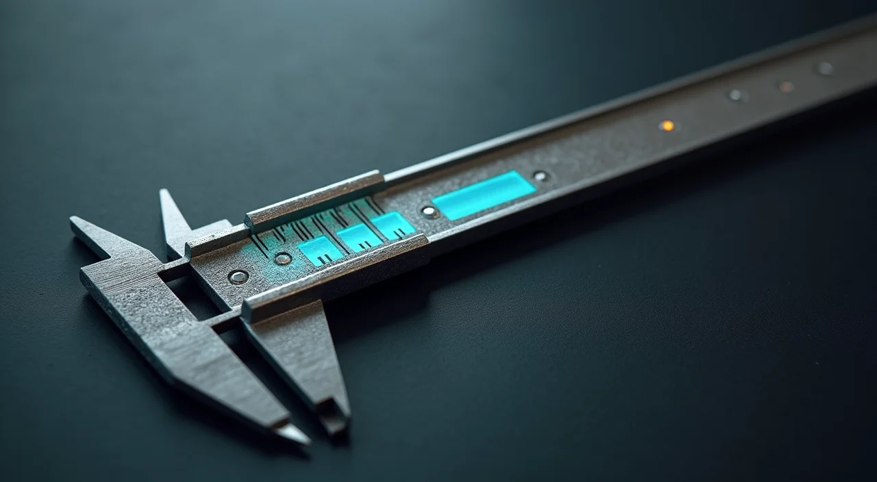 A precision steel caliper measuring an abstract architectural trade-off, representing rigorous evaluation of database high availability alternatives.