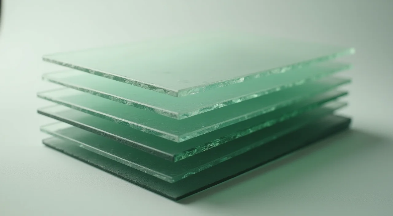 Stacked transparent acetate sheets on a linen surface representing layered technical assessment