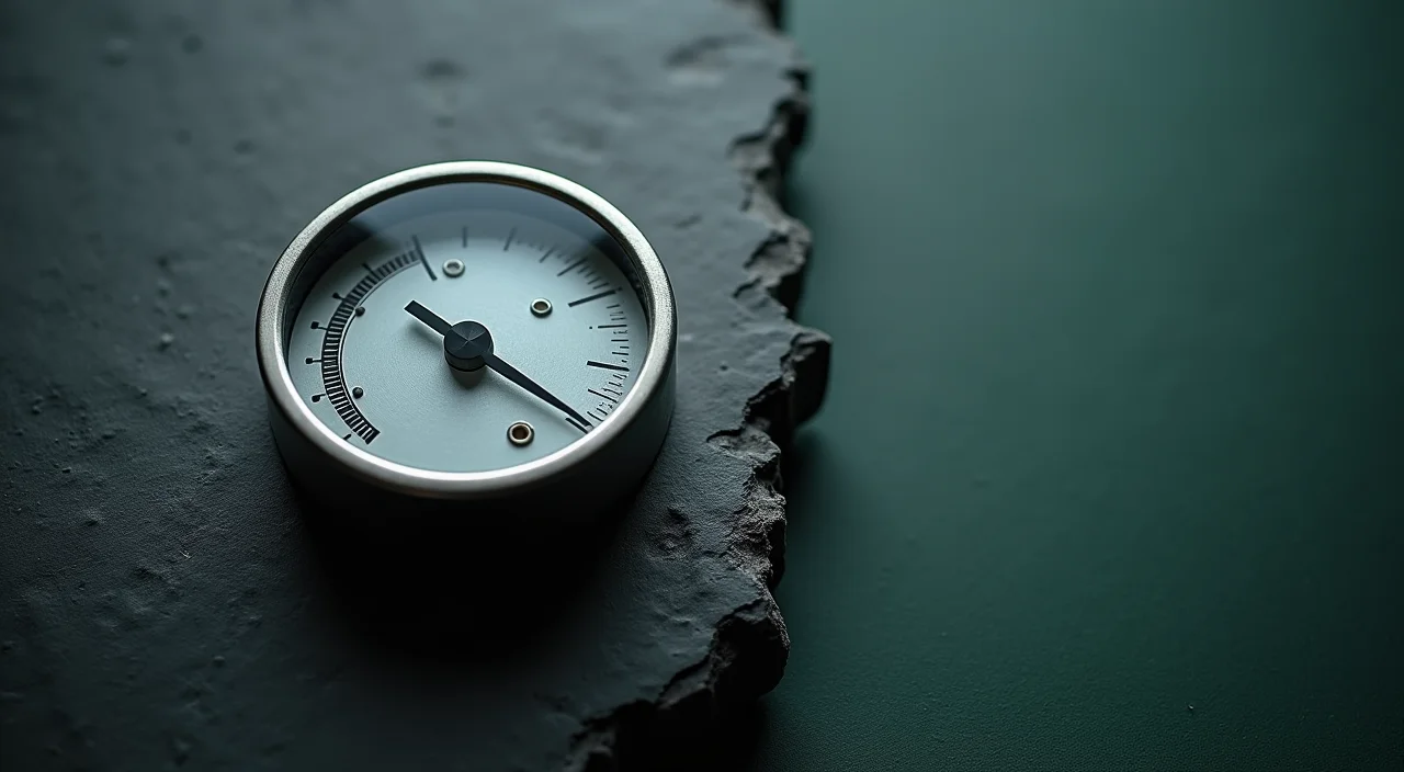 A precision industrial calibration gauge on a dark surface symbolizing the technical assessment of enterprise database migration compatibility.