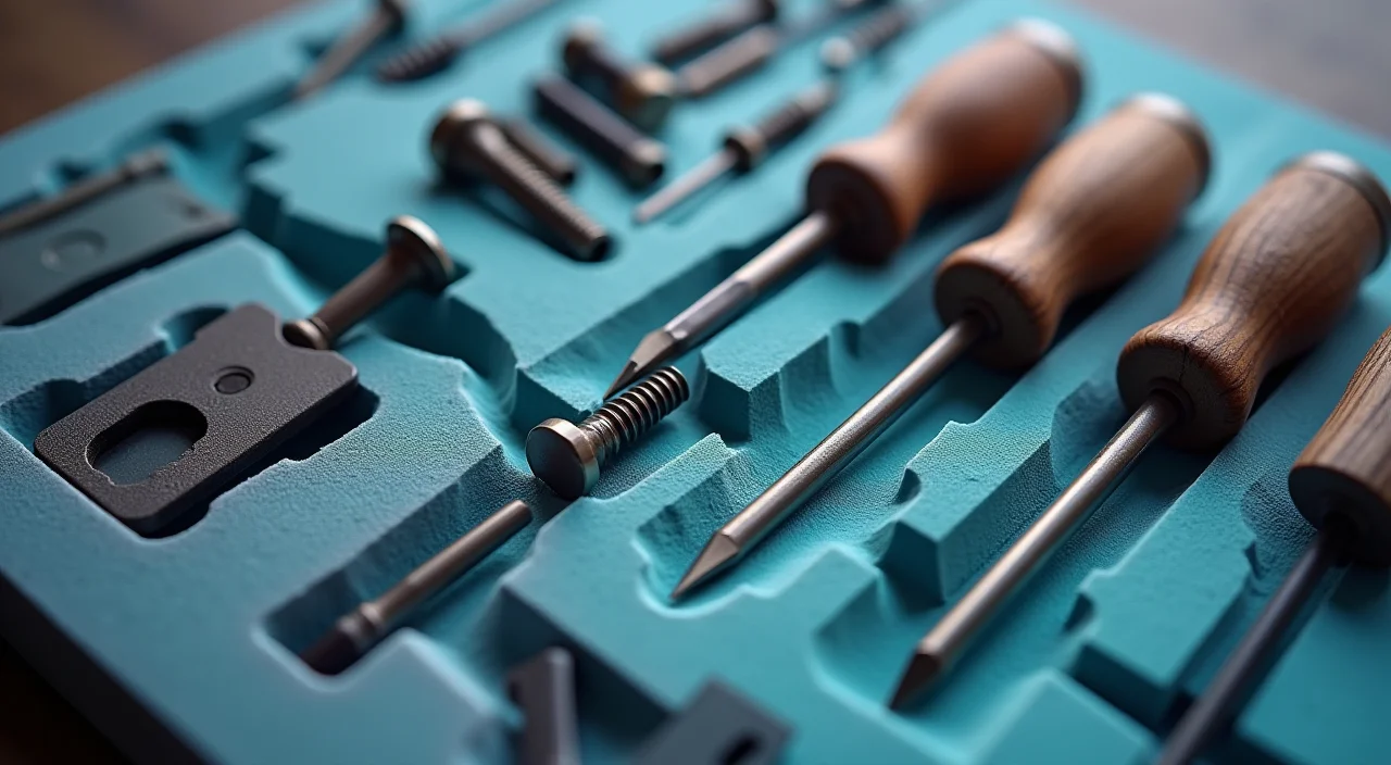 A technical tutorial cover image featuring precision tools arranged on a wooden surface, symbolizing the detailed feasibility and risk assessment required for enterprise database m