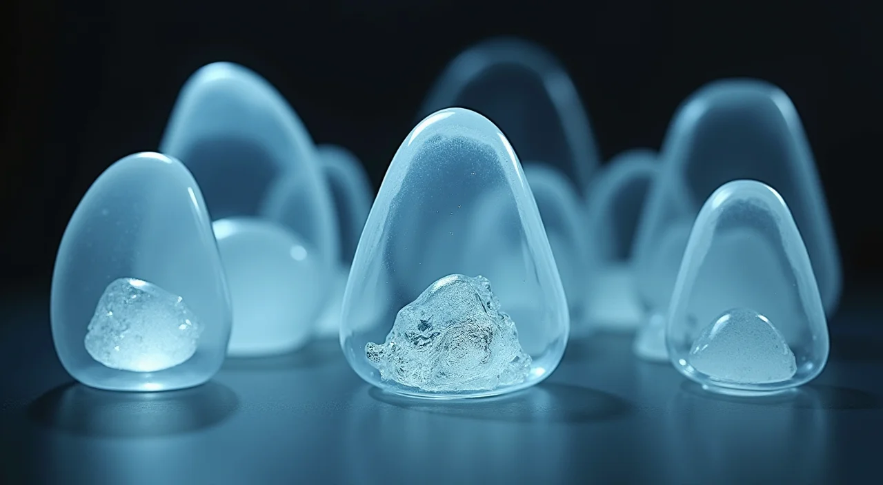 Nested transparent glass shells surrounding a solid ceramic core, illustrating the separation of core definitions from peripheral layers.
