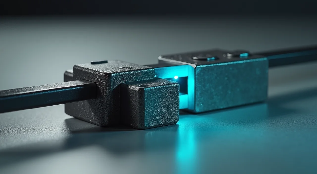 A precision caliper measuring the gap between two distinct metallic blocks, symbolizing the technical audit of compatibility differences in database migration.