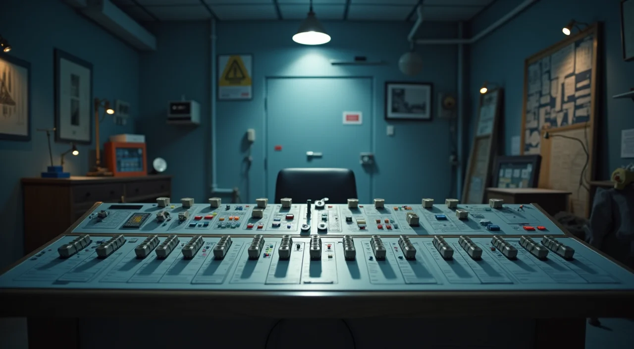 Close-up of an industrial control console interface with unlabeled dials and matte materials, representing structured risk assessment and TCO evaluation