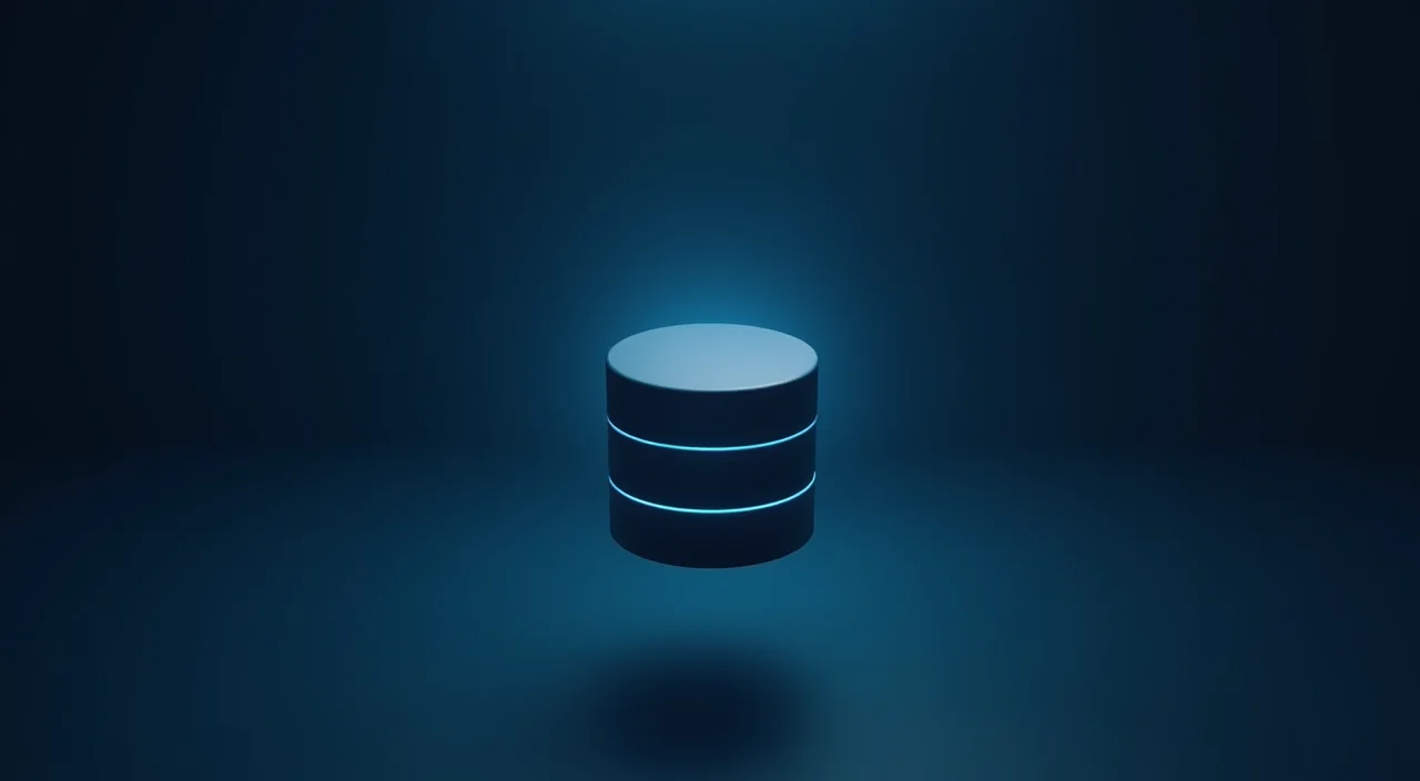Minimalist illustration of an isolated server component in dark blue and cyan representing enterprise database high availability validation.
