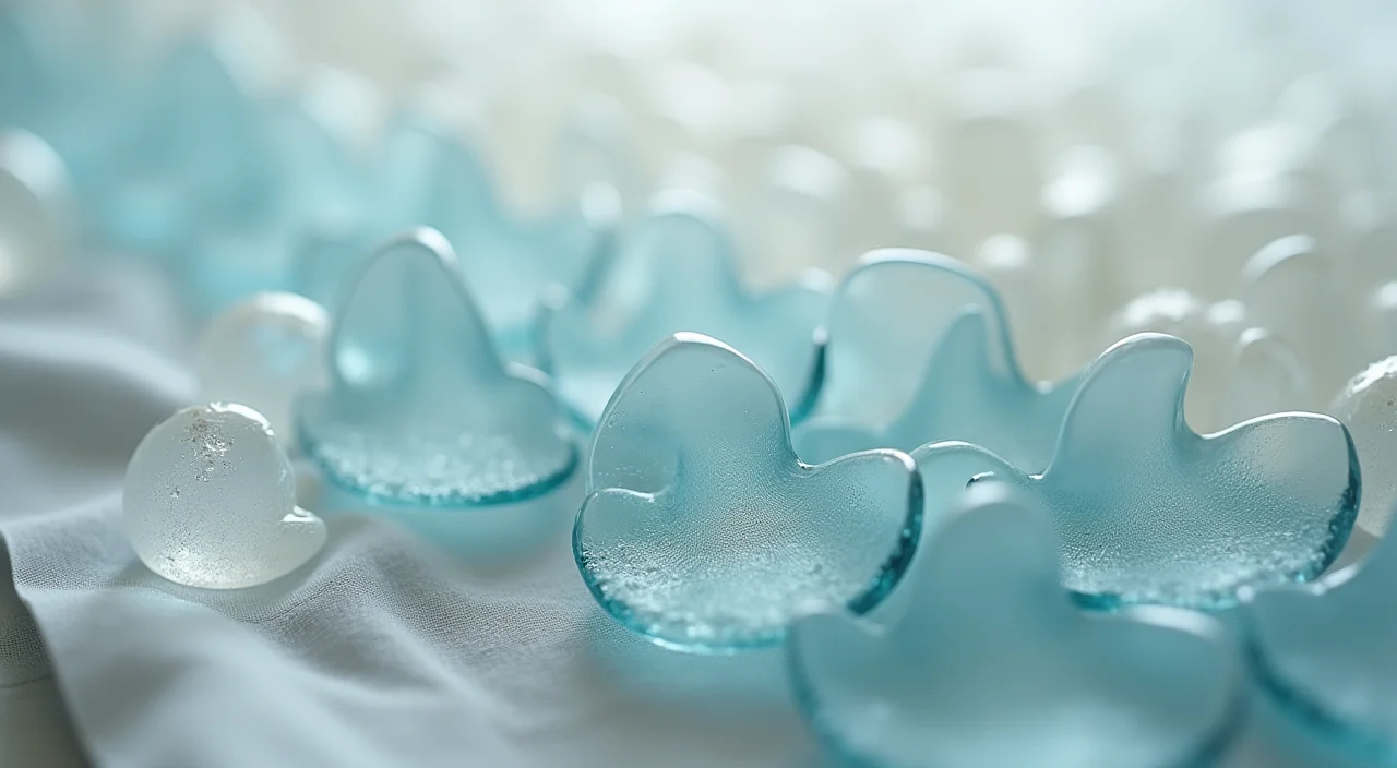 Nested transparent glass shells surrounding a solid ceramic core, representing the separation of core transactional integrity from peripheral system layers.