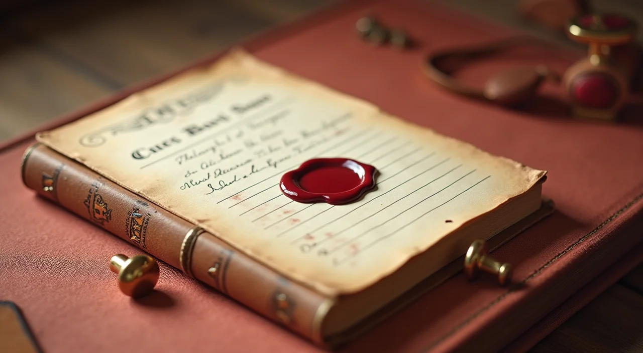 A walnut ledger with a brass stamp and wax seal on a linen surface, symbolizing verified data infrastructure integrity.