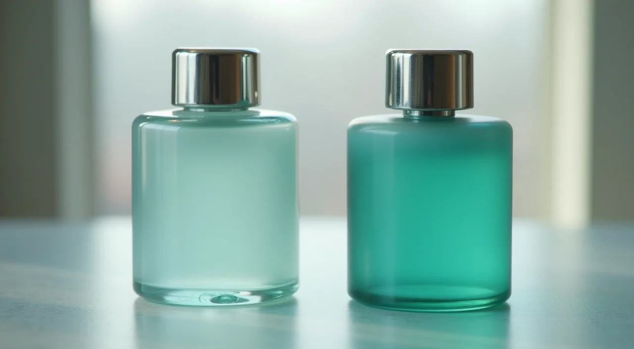 A frosted glass sphere and a polished metal sphere resting side-by-side on a linen surface, illustrating the contrast between rigid and flexible architectural models.