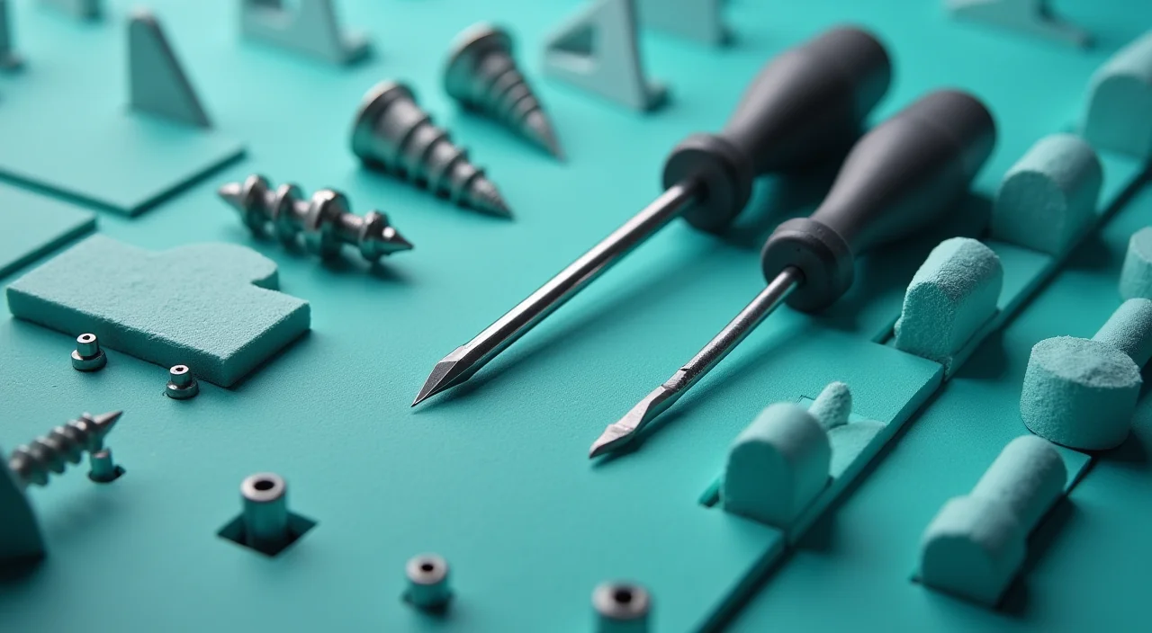 Precision tools arranged on linen representing technical configuration steps