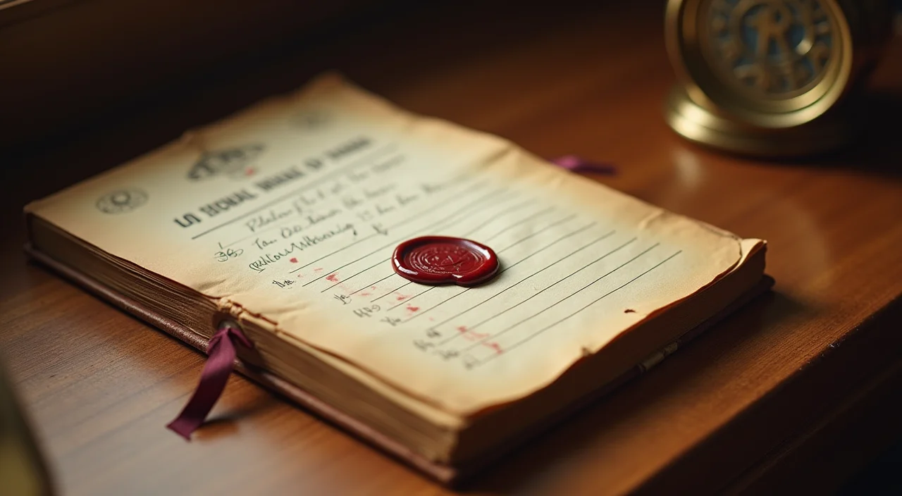 A sealed ledger book representing data integrity and architectural foundation