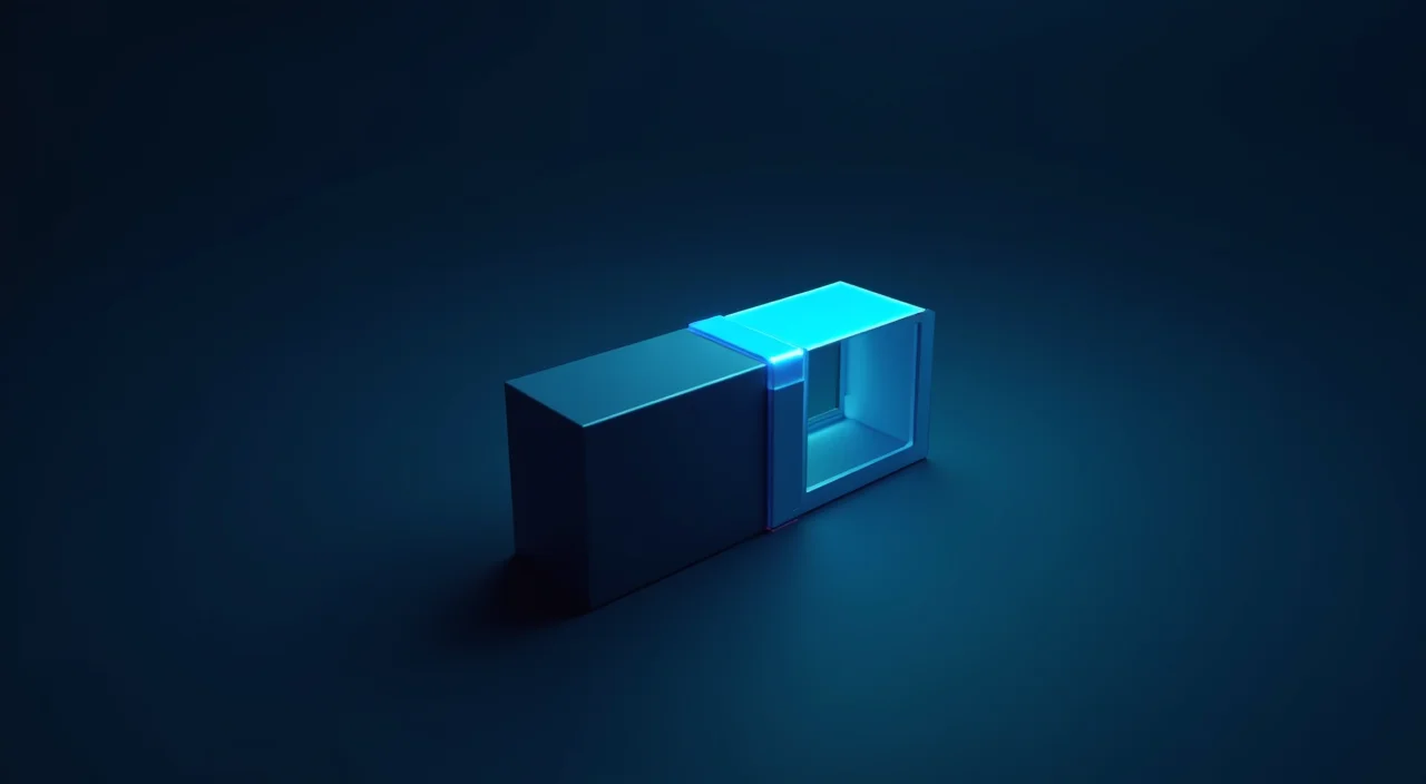 A minimalist illustration of a unified data architecture bridge connecting transactional storage to vector retrieval, rendered in dark blue and cyan tones.