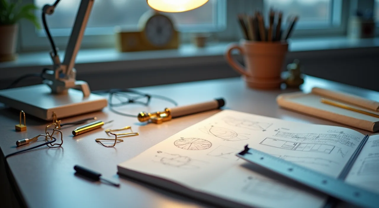 A workspace setup with technical tools and notebooks representing the evaluation of private cloud database architecture
