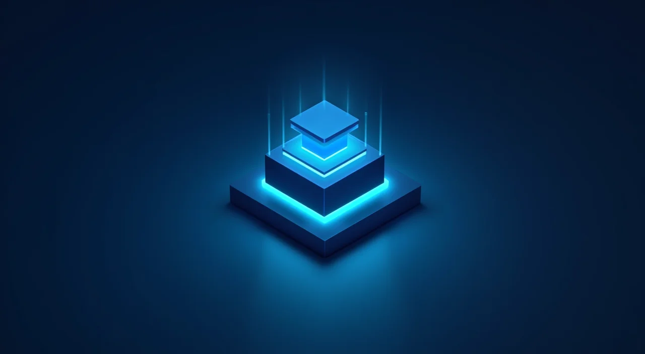 A minimalist editorial illustration depicting the separation of a core transactional database system from an auxiliary AI layer, symbolizing a structured migration strategy for ent
