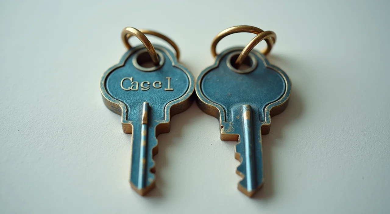 Two distinct keys on a ring representing the choice between converged and polyglot database architectures