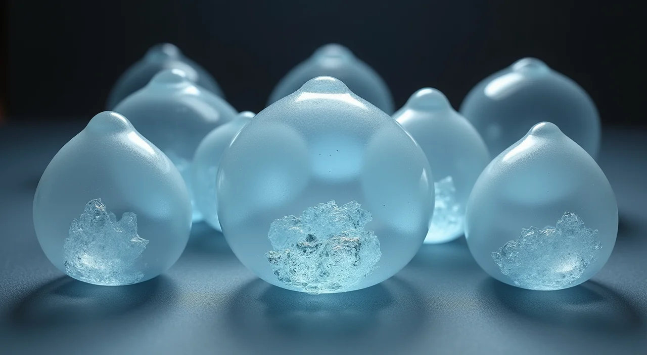 Nested transparent glass shells around a solid ceramic core on a linen surface, representing core definition versus periphery.