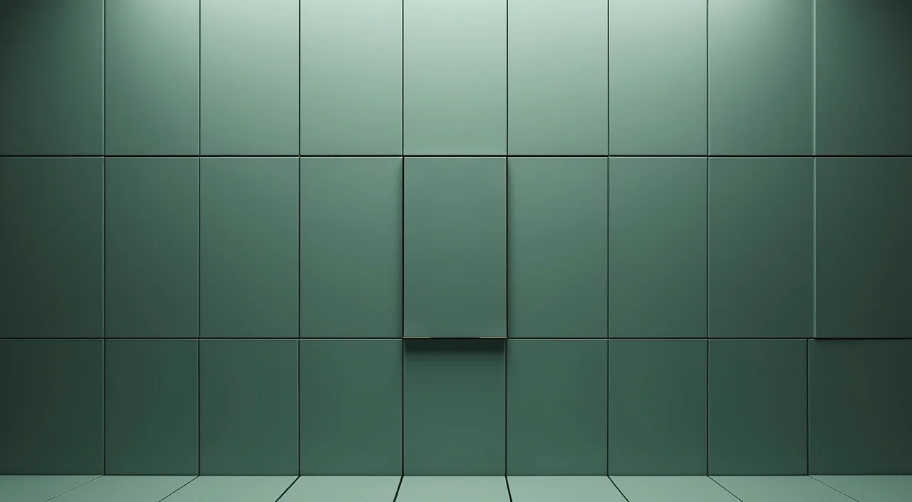 Matte grid tiles representing database selection criteria with one slightly raised for evaluation