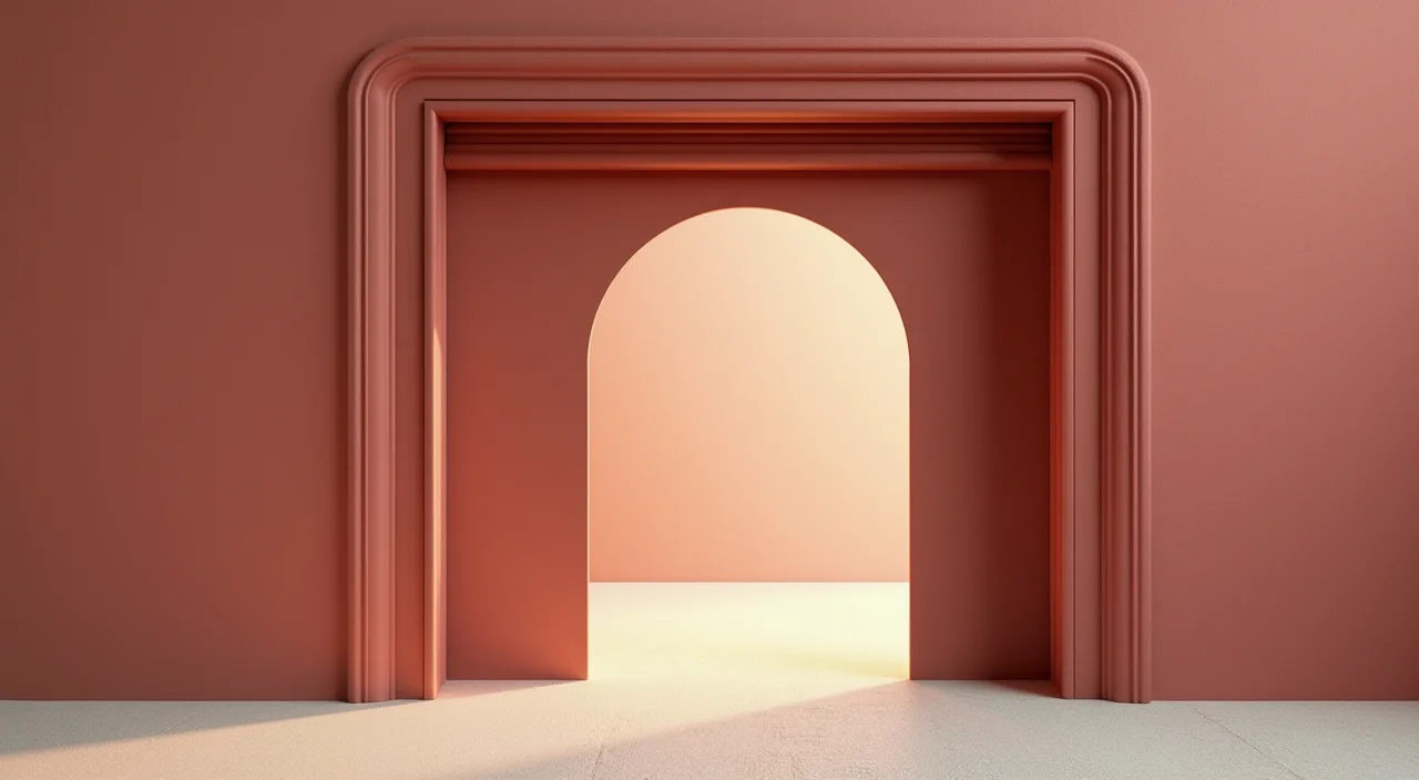 Half-open industrial shutter gate on a textured surface, symbolizing controlled migration and risk management