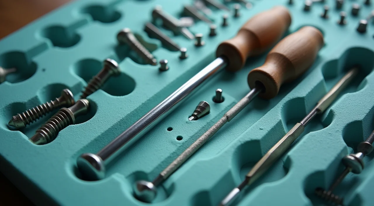 Technical tools arranged on a workbench representing secure infrastructure configuration