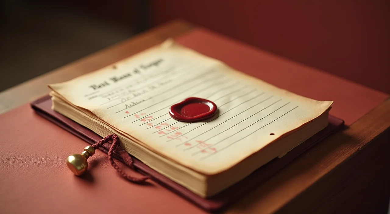 A walnut ledger sealed with brass and wax on linen, representing secure Oracle compatibility assessment