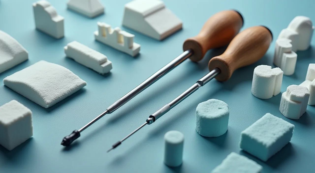 Precision tools arranged on a workbench for technical assessment